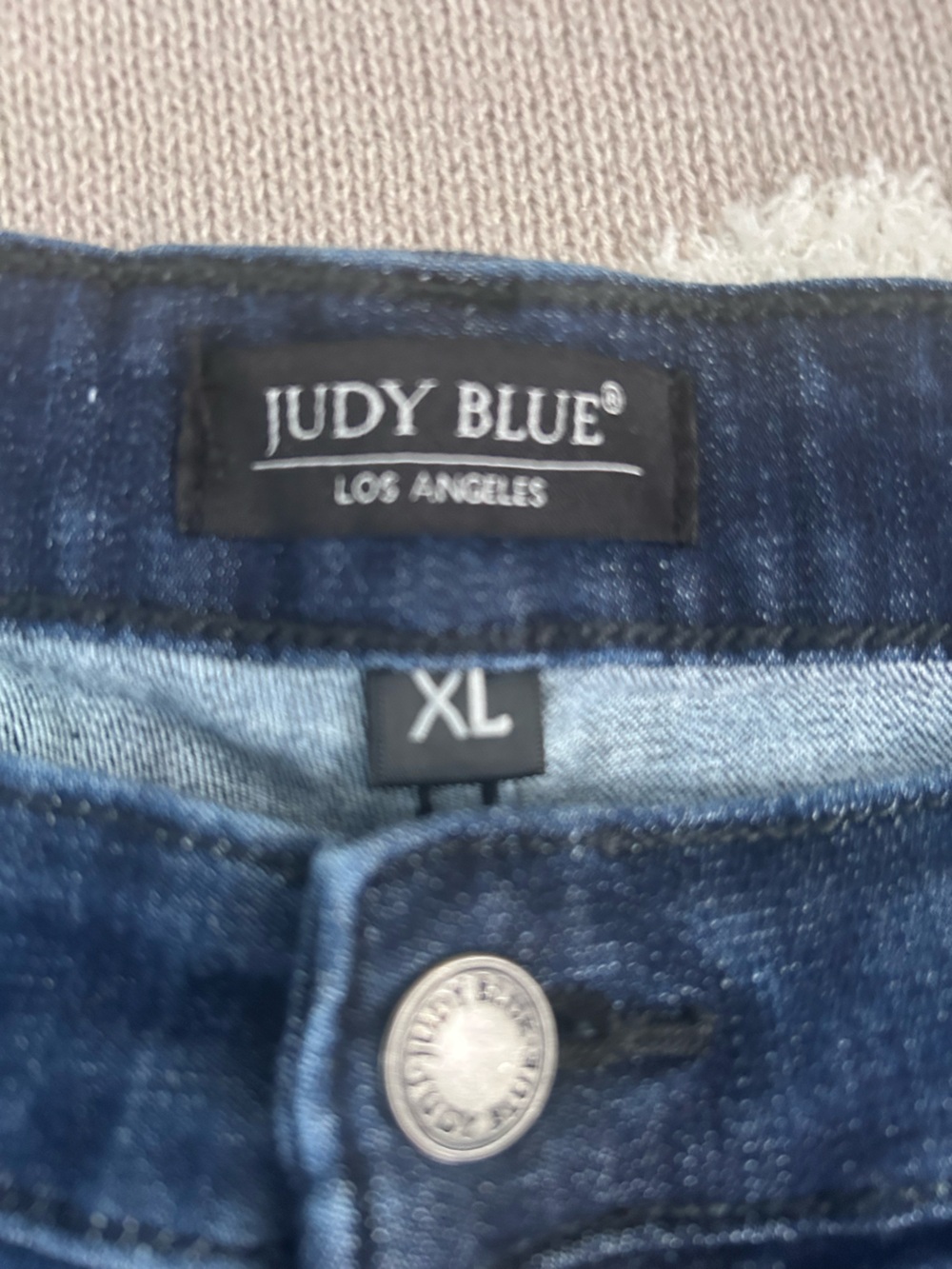 Judy Blue Women's Dark Blue Denim Trouser Hem Shorts - Picture 2 of 6